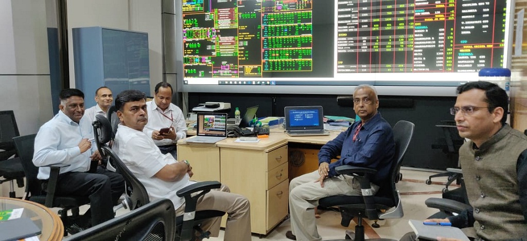 Union Power Minister RK Singh at the National Power Monitoring Centre.