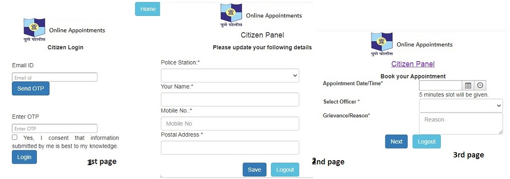 Virtual appointment Pune police