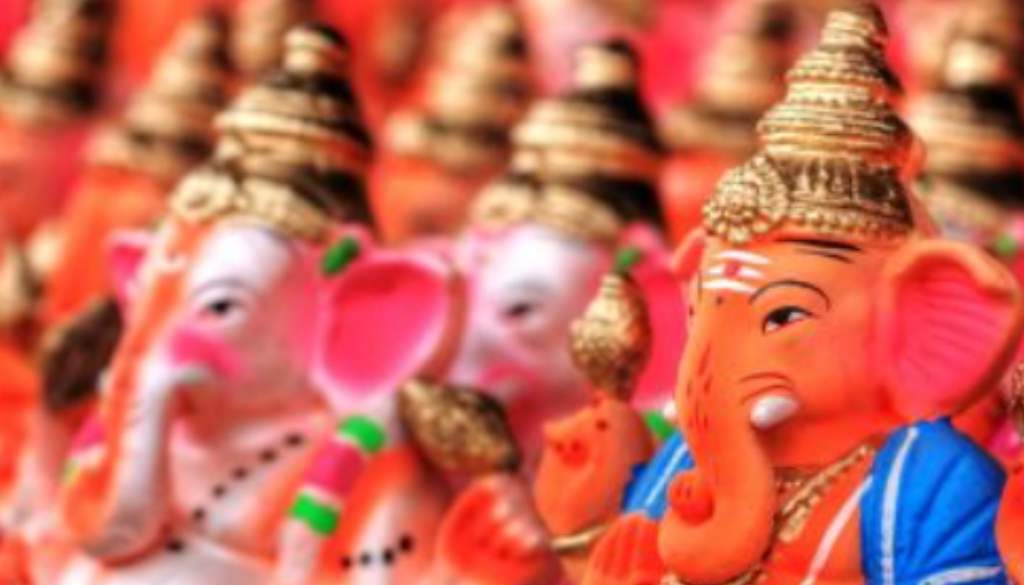 Stalls Selling Ganesha Idols On Road